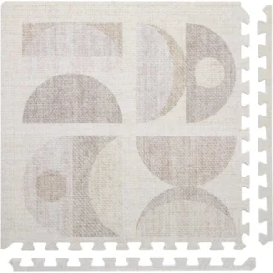 Play Mat Moon-Inspired Mosaic in Sandstone | Soft EVA Foam for Safe Play