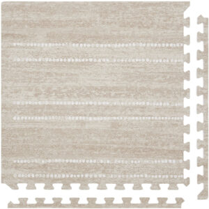 Play Mat Soft, Neutral Pebbled Stripes in Toast | EVA Foam, Safety Tested